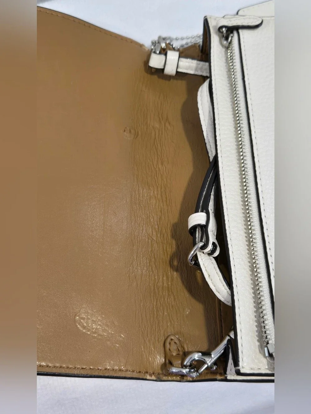 Coach Anna Fold Over Clutch Crossbody with Racing Stripe